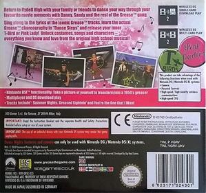 Grease: The Official Video Game - Box - Back Image