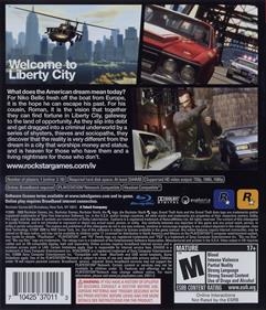 Grand Theft Auto IV - Box - Back Image