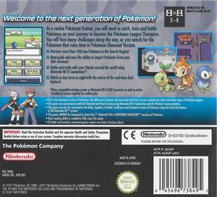Pokémon Diamond Version - Box - Back Image