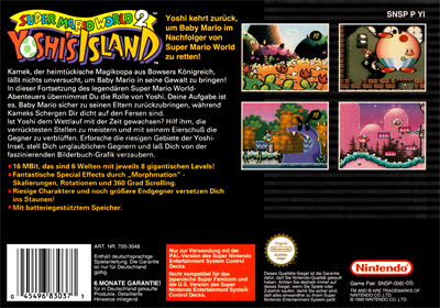 Super Mario World 2: Yoshi's Island - Box - Back Image