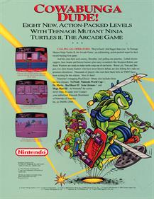 Teenage Mutant Ninja Turtles II: The Arcade Game - Advertisement Flyer - Back Image