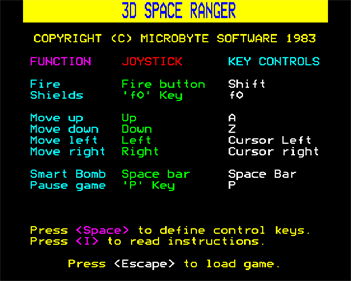 3D Space Ranger - Screenshot - Game Select Image