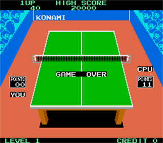 Konami's Ping-Pong - Screenshot - Game Over Image