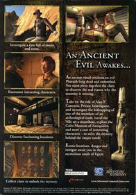 The Cameron Files: Pharaoh's Curse - Box - Back Image
