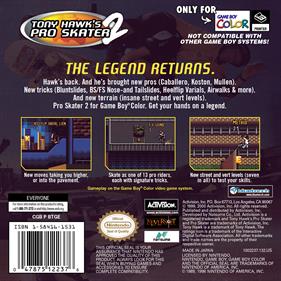 Tony Hawk's Pro Skater 2 - Box - Back Image