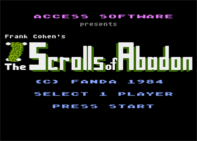 The Scrolls of Abadon - Screenshot - Game Title Image