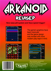 Arkanoid Revised - Box - Back Image