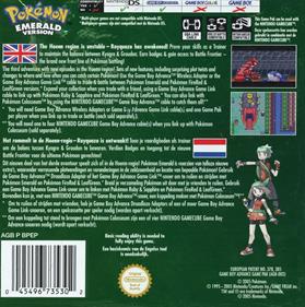 Pokémon Emerald Version - Box - Back Image