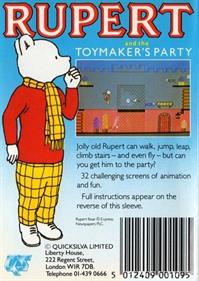 Rupert and the Toymaker's Party - Box - Back Image