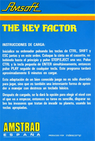 The Key Factor - Box - Back Image
