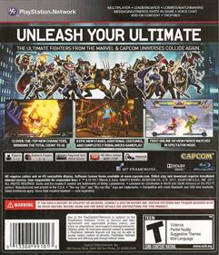 Ultimate Marvel Vs. Capcom 3 - Box - Back Image
