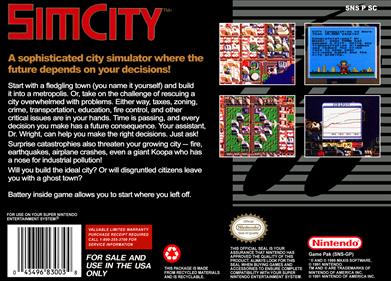 SimCity - Box - Back Image