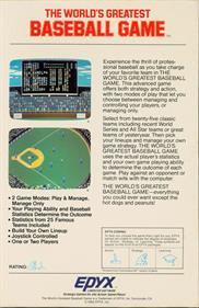 The World's Greatest Baseball Game - Box - Back Image