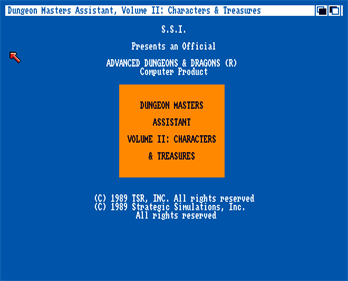 Dungeon Masters Assistant: Volume II: Characters & Treasures - Screenshot - Game Title Image