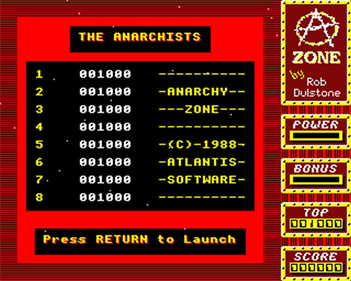 Anarchy Zone - Screenshot - High Scores Image
