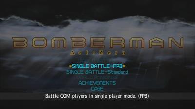 Bomberman: Act Zero - Screenshot - Game Select Image