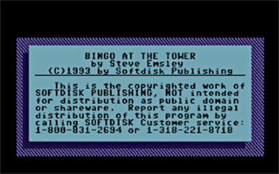 Bingo at the Tower - Screenshot - Game Title Image