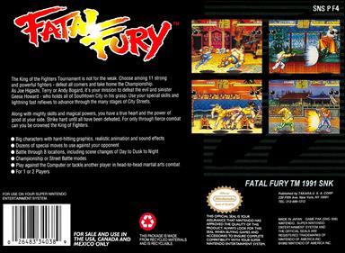 Fatal Fury - Box - Back Image