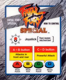 Fatal Fury Special - Arcade - Controls Information Image
