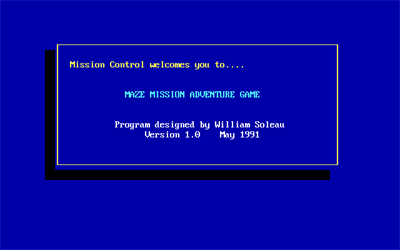 Maze Mission Adventure Game - Screenshot - Game Title Image