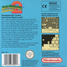 Super Mario Land 2: 6 Golden Coins - Box - Back Image