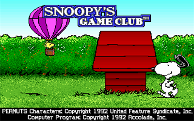 Snoopy's Game Club - Screenshot - Game Title Image