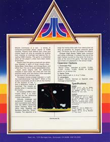 Missile Command - Advertisement Flyer - Back