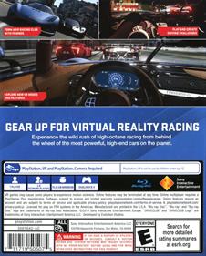 Driveclub VR - Box - Back Image