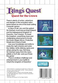 King's Quest: Quest for the Crown - Box - Back Image