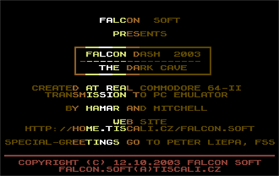 Falcon Dash 2003: The Dark Cave - Screenshot - Game Title Image
