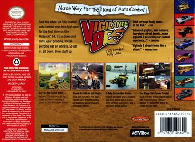 Vigilante 8 - Box - Back Image