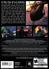 Grand Theft Auto V - Box - Back Image