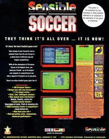 Sensible Soccer: European Champions: 92/93 Edition - Box - Back Image