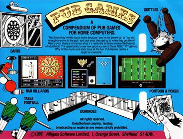 Pub Games - Box - Back Image