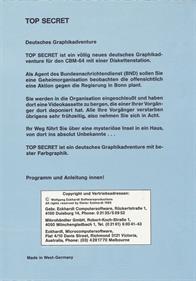 Top Secret (Gebr. Eckhardt Computersoftware) - Box - Back Image