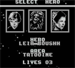 Super Star Wars: Return of the Jedi - Screenshot - Game Select Image