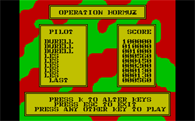 Operation Hormuz - Screenshot - High Scores Image