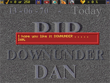 The Adventures of Down Under Dan - Screenshot - Game Over Image