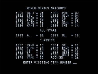 The World's Greatest Baseball Game - Screenshot - Game Select Image