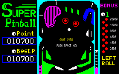 Super Pinball - Screenshot - Game Over Image