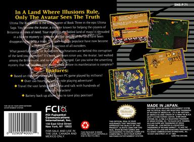 Ultima: The Black Gate - Box - Back Image