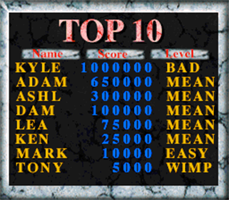 Shadow Fighters - Screenshot - High Scores Image