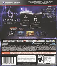 Resident Evil 6 Anthology - Box - Back Image