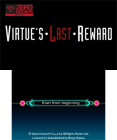 Virtue's Last Reward - Screenshot - Game Title Image