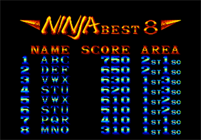 Ninja Combat - Screenshot - High Scores Image