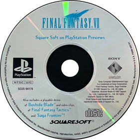 Final Fantasy VII Square Soft on PlayStation Previews - Disc Image