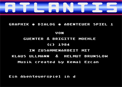 Atlantis (Ariolasoft) - Screenshot - Game Title Image