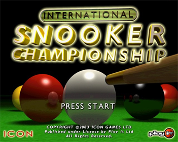 International Snooker Championship - Screenshot - Game Title Image