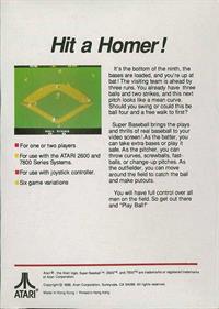 Super Baseball - Box - Back Image