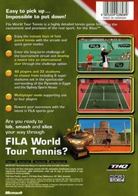 FILA World Tour Tennis - Box - Back Image